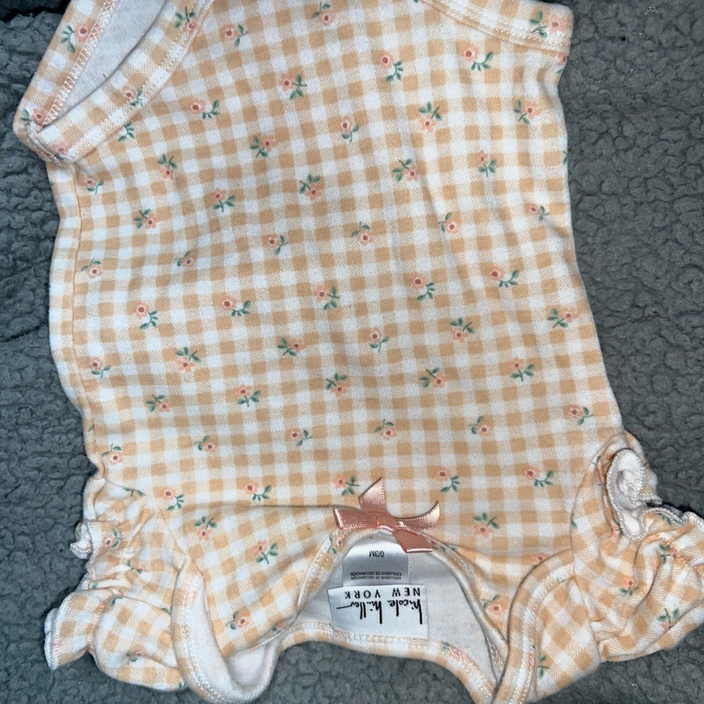Nicole Miller Yellow Gingham Floral One Piece
